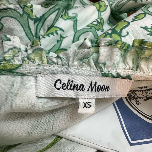 CELINA MOON Green and White Floral Sundress - Picture 4 of 4